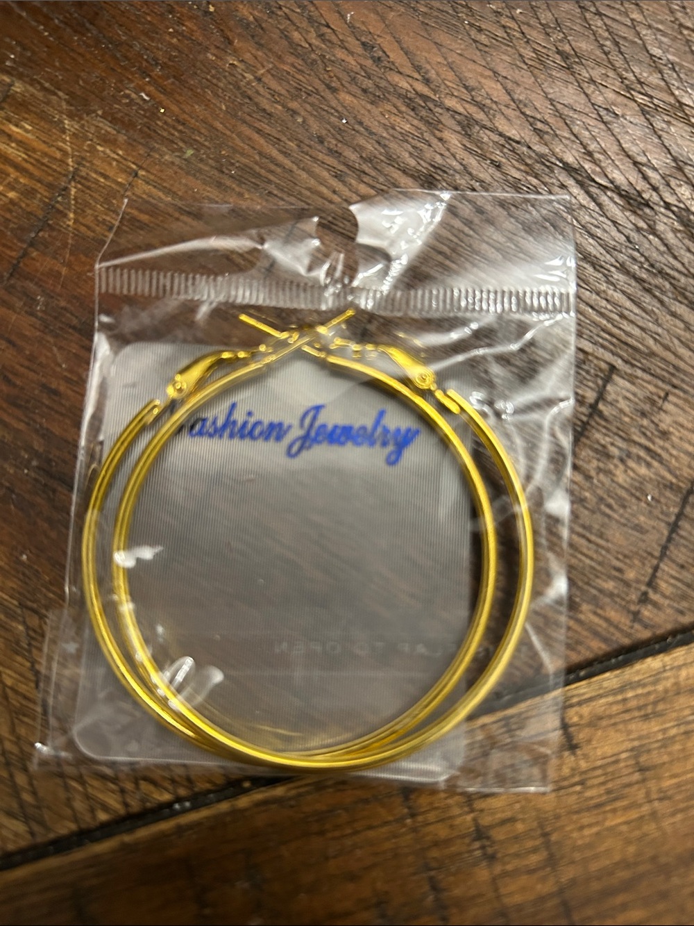 Fashion Jewelry Gold Hoop Earrings - Shiny Gold Finish